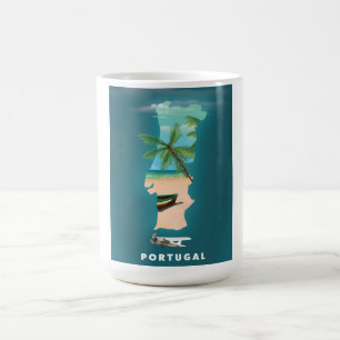 Caneca Mágica Cartaz de viagem de impressão do mapa de Portugal.