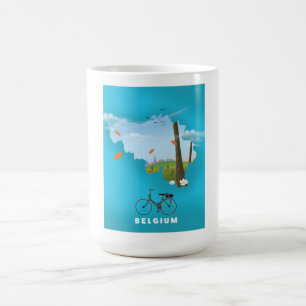 Caneca Mágica Cartaz de viagem impresso do mapa da Bélgica.