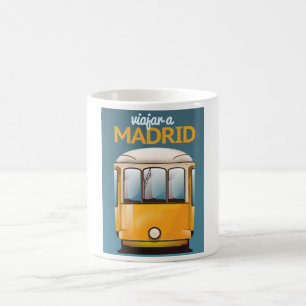 Caneca Mágica Cartaz de viagem vintage para Madrid férias