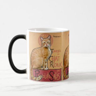 Caneca Mágica    Cartaz Francês Antigo Estilo Gato Laranja      