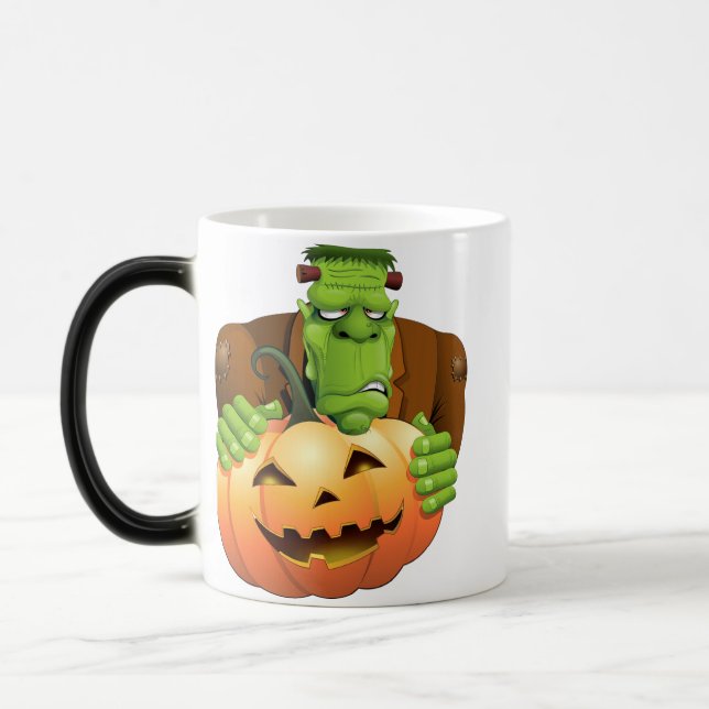 Caneca Mágica Cartoon Frankenstein Monster com Pumpkin (Esquerda)