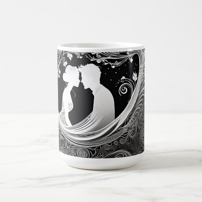 Caneca Mágica Casal branco e preto Romanticamente (Center)