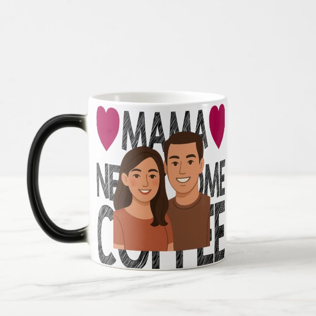 Caneca Mágica Casal de desenho personalizado Mug ideal para o an (Esquerda)