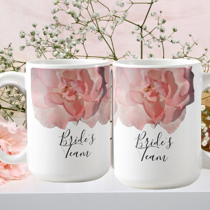 Caneca Mágica Casamento do Esquadrão da Noiva Floral Rosa Coral