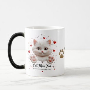 Caneca Mágica Cat Mãe Morphing Mug - Gatinho Branco Bonito com C