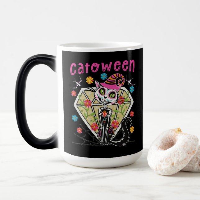 Caneca Mágica Catoentre Halloween (Com Donut)