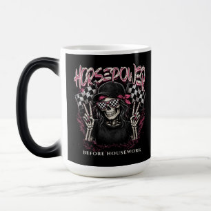 Caneca Mágica Cavalo-Vapor Antes do Crânio de Corrida Legal