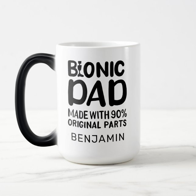 Caneca Mágica Celebração Bionic de substituição do joelho do Pai (Esquerda)