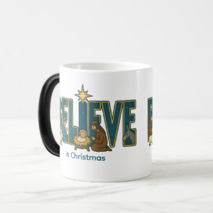 Caneca mágica Cena de Natal Believe