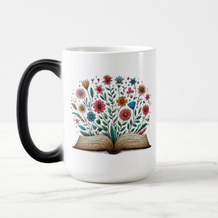 Caneca Mágica Cerâmica de Morphing Grande da Flor de Livro Abert