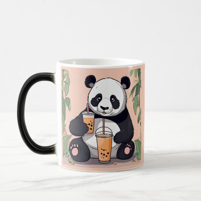 Caneca Mágica Chá de bolha de bebendo de Panda, chá de boba (Esquerda)
