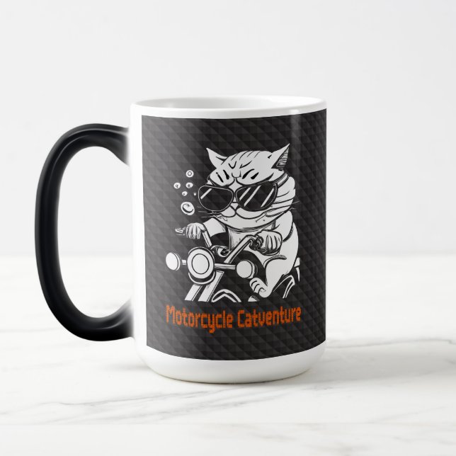 Caneca Mágica Chat motard - Motorcycle Catventure (Esquerda)