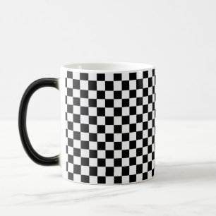 Caneca Mágica Checkerboard preto e branco clássico por STaylor