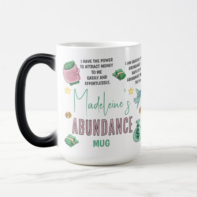 Caneca Mágica Chefe Babe Abundance Money Mindset Afirmações (Esquerda)