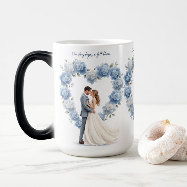 Caneca Mágica Cheio Bloom Wedding Hydrangea Mug (Com Donut)