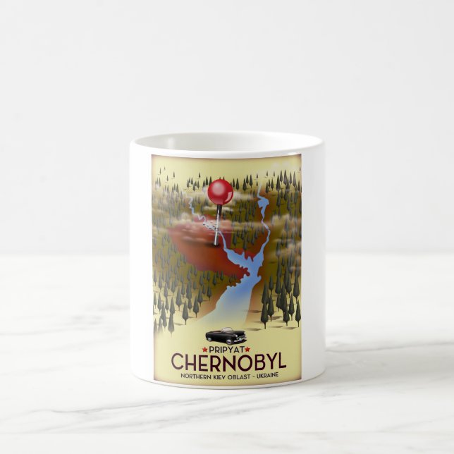 Caneca Mágica Chernobyl, Pripyat, Poster de viagens ucrânia (Centro)