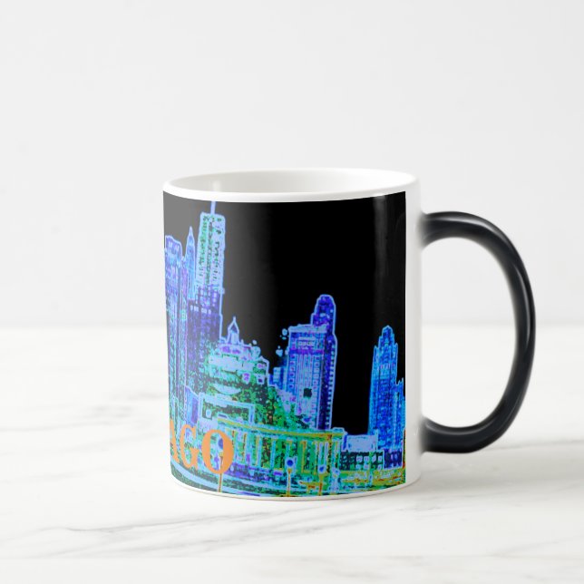 Caneca Mágica Chicago Michigan Avenue 1940's Art Color Neon (Direita)