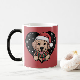 Caneca Mágica Christmas Golden Retriever - Santa Dog