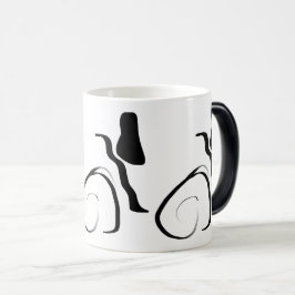 Caneca Mágica Ciclo de rotação: Abstrato preto e branco