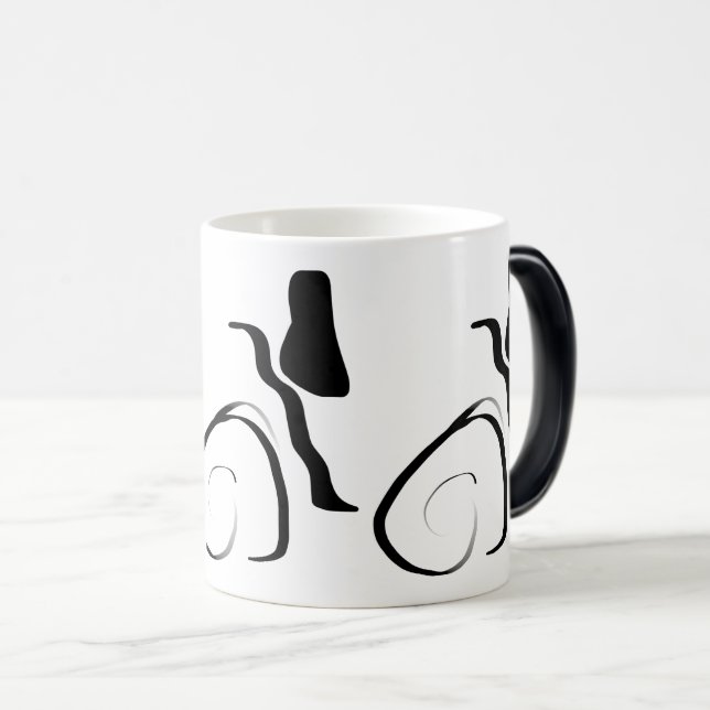 Caneca Mágica Ciclo de rotação: Abstrato preto e branco (Frente Esquerda)