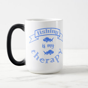 Caneca Mágica Citação da fita de banner A pesca é a minha terapi