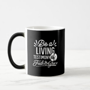 Caneca Mágica Citação de Testemunho de Vida Espiritual Fé e Graç