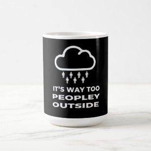 Caneca Mágica Citação Divertida de Introvertido Lá Fora Está Mui