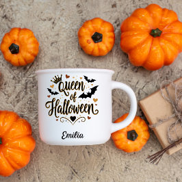Caneca Mágica Clássica Rainha do Halloween Nome Personalizado Mu