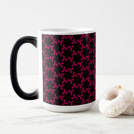 Caneca Mágica Cluster com Flor Rosa e Preto