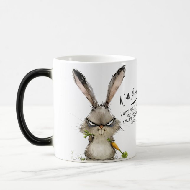Caneca Mágica Coelho Adorável Café Mug - Hoppy Sips À Frente (Esquerda)