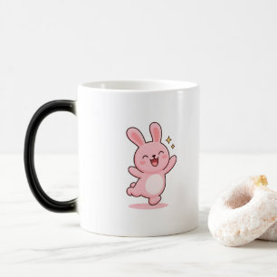 Caneca Mágica Coelho Animado Estilo Kawaii Minimalista