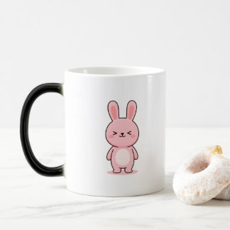 Caneca Mágica Coelho Relaxado Estilo Kawaii Minimalista