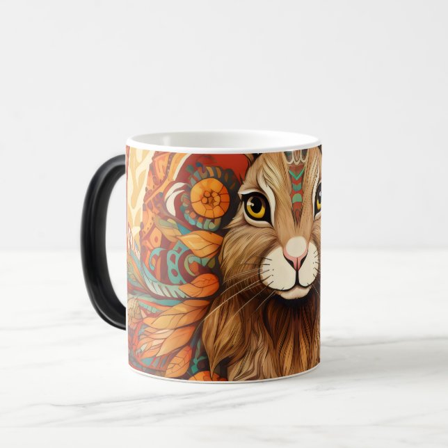 Caneca Mágica Coelho Solarpunk Fofo (Frente Esquerda)