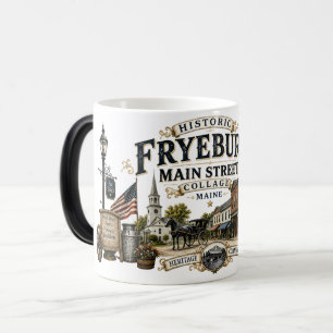 Caneca Mágica Colagem Colorida da Rua Principal Histórica de Fry