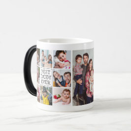 Caneca Mágica Colagem de Fotos Moderna| Melhor Pai Nunca
