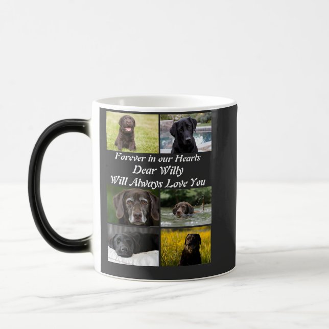 Caneca Mágica Colagem Fotográfica Pet Memorial 6, moderna e pers (Esquerda)