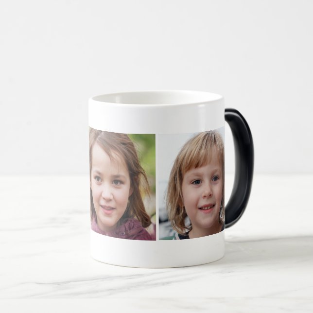 Caneca Mágica Colagem Personalizada De Três Fotos (Frente Esquerda)