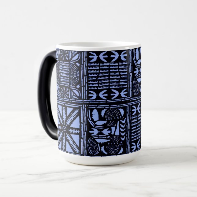 Caneca Mágica Colcha de Batik Índigo - Azul (Frente Esquerda)
