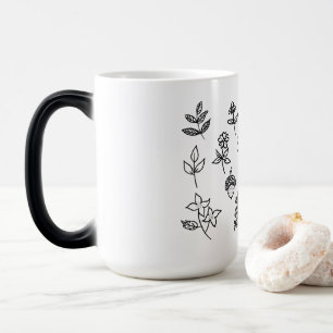 Caneca Mágica Coleção de Arte Botânica Minimalista em Linha