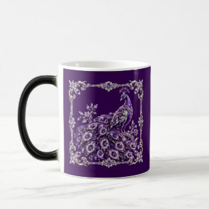 Caneca Mágica Coleção Luxo Pavão de Cristal Roxo