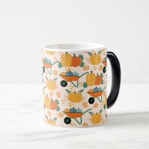 Caneca Mágica Colheita de outono - Pumpkins numa colchão de roda