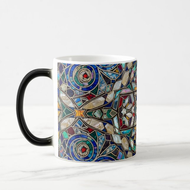 Caneca Mágica color changing mosaic stained glass ceramic mug (Esquerda)