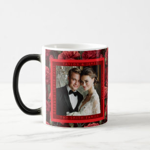 Caneca Mágica Colorido Cravo Vermelho Acento de Folhagem para Ca