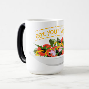 Caneca Mágica Coma seus vegetais Cite salada fresca misturar tig