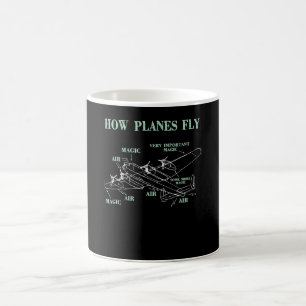 Caneca Mágica Como os aviões voam Engraçado Piloto de Engenheiro