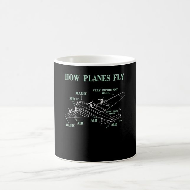 Caneca Mágica Como os aviões voam Engraçado Piloto de Engenheiro (Centro)