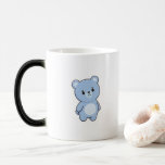 Caneca Mágica Confused Bear Minimal Kawaii Style<br><div class="desc">This design features a cute bear with a confused and unsure expression in an ultra minimal kawaii style. The soft pastel blue color, rounded shapes, and clean black outlines create a simple and modern look. Its tilted head, small frowning mouth, and subtle facial details add personality while keeping a clean...</div>