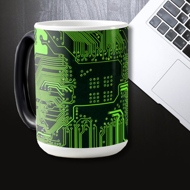 Caneca Mágica Conselho de Circuito Eletrônico Verde de Nerd Extr (Criador carregado)
