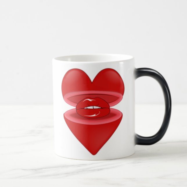 Caneca Mágica Coração com Lábios (Direita)