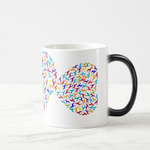 Caneca Mágica Coração feito de Dogues Alemães